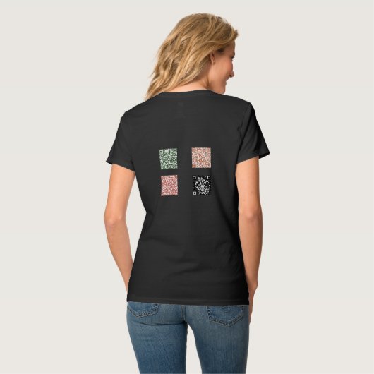 Stella's zusters Basic T-Shirt w/QR-codes op achte (Achterkant volledig)