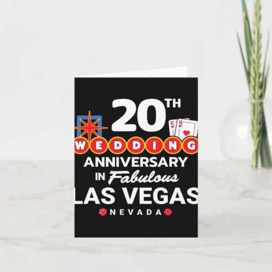 Stellen 20e Jubileum - Vegas 20e bruiloft Anni Kaart (Voorkant)