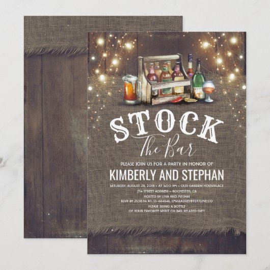 Stellen de bar nodigt rustige paar schower uit kaart (Voorkant / Achterkant)