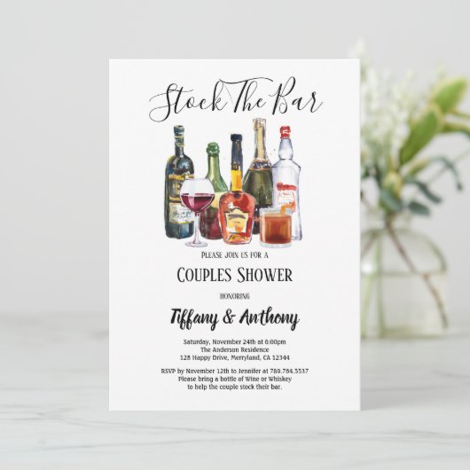 Stellen de schoeisel van de bar Uitnodiging (Staand voorkant)