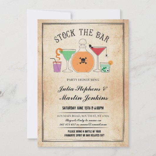Stellen de Verloving van de Bar Spooky Party Kaart (Voorkant)