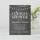 Stellen Douche Krijt String Lights Uitnodiging (Staand voorkant)