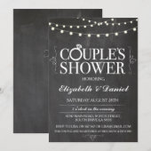 Stellen Douche Krijt String Lights Uitnodiging (Voorkant / Achterkant)