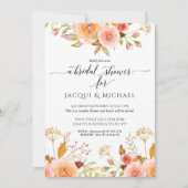 Stellen Douche Waterverf Roze Bloemen Rose Boeket Kaart (Voorkant)