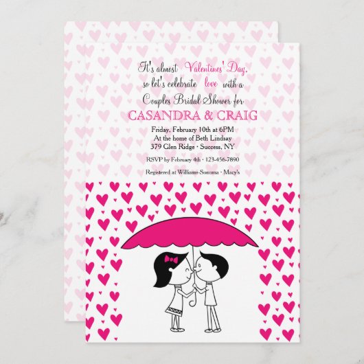 Stellen douchen van liefde kaart (Voorkant / Achterkant)