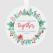 Stellen onze eerste kerstkrans samen ornament (achterkant)