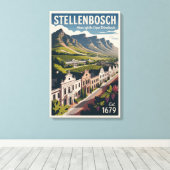 Stellenbosch Zuid-Afrika Retro Reisposter Canvas Afdruk (Insitu (Houten vloer))