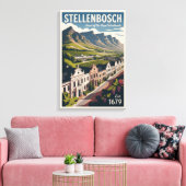 Stellenbosch Zuid-Afrika Retro Reisposter Canvas Afdruk (Insitu (Woonkamer))