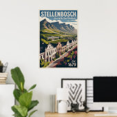 Stellenbosch Zuid-Afrika Retro Reisposter Poster (Thuiskantoor)