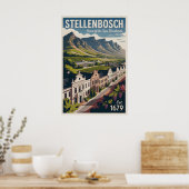 Stellenbosch Zuid-Afrika Retro Reisposter Poster (Keuken)