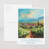 Stellenbosch Zuid-Afrika Vintage Travel Briefkaart (Voorkant / Achterkant)