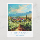 Stellenbosch Zuid-Afrika Vintage Travel Briefkaart (Voorkant)