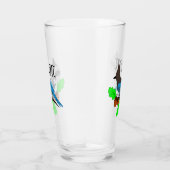 Steller Blue Jay Monogram Glas (Rechts)