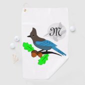 Steller Blue Jay Monogram Golfhanddoek (Insitu)