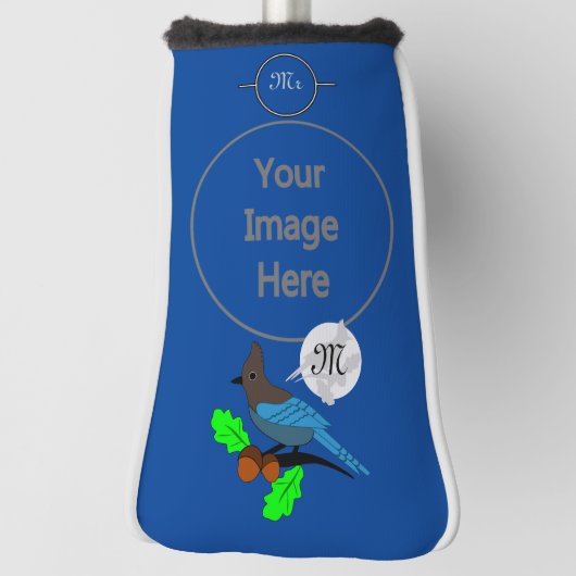 Steller Blue Jay Monogram Golfheadcover (Draai 90)