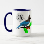 Steller Blue Jay Monogram Mok (Links)