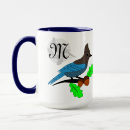 Steller Blue Jay Monogram Mok