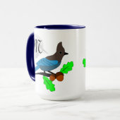 Steller Blue Jay Monogram Mok (Voorkant links)