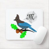 Steller Blue Jay Monogram Muismat (Met muis)