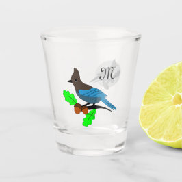 Steller Blue Jay Monogram Shot Glas