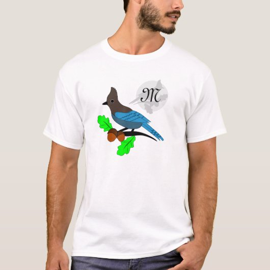 Steller Blue Jay Monogram T-shirt (Voorkant)