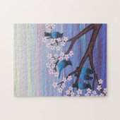 steller ' s jays & cherry blossom legpuzzel (Horizontaal)