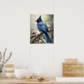 Steller's Jay Bird Art Print Poster (Keuken)