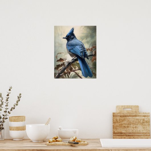 Steller's Jay Bird Art Print Poster (Keuken)
