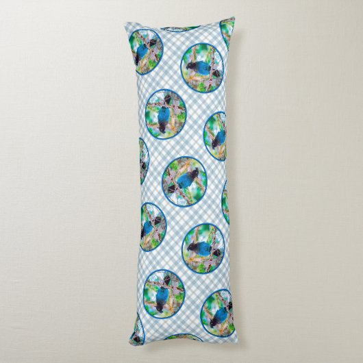 Steller's Jay in Forest Originele foto Lichaamskussen (Achterkant (Verticaal))