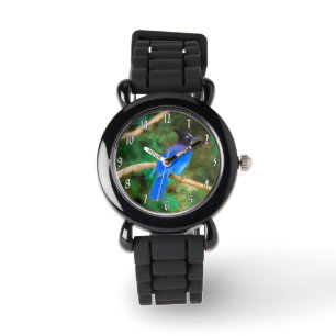 Steller's Jay Painting - Originele Wild Bird Art Horloge