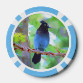 Steller's Jay Painting - Originele Wild Bird Art Poker Chips (Achterkant)