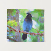 Steller's Jay Painting - Originele Wild Bird Art Wandkleed (Voorkant (horizontaal))