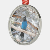 Steller's Jay Round Metalen Ornament (Links)