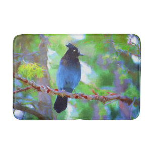 Stellers jay schilderen - Oorspronkelijke vogelkun Badmat