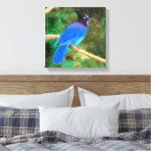 Stellers jay schilderen - Oorspronkelijke vogelkun Canvas Afdruk (Insitu (Slaapkamer))