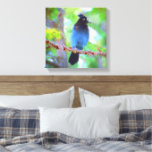 Stellers jay schilderen - Oorspronkelijke vogelkun Canvas Afdruk (Insitu (Slaapkamer))