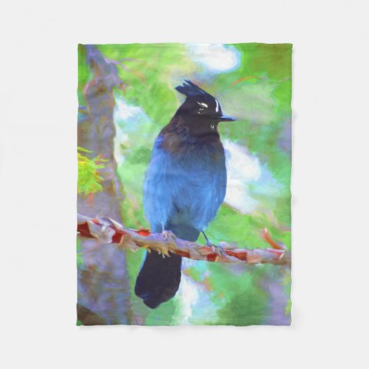 Stellers jay schilderen - Oorspronkelijke vogelkun Fleece Deken (Voorkant)