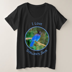 Stellers jay schilderen - Oorspronkelijke vogelkun Grote Maat T-shirt