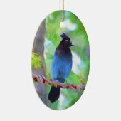Stellers jay schilderen - Oorspronkelijke vogelkun Keramisch Ornament (Rechts)
