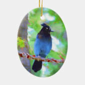 Stellers jay schilderen - Oorspronkelijke vogelkun Keramisch Ornament (Achterkant)