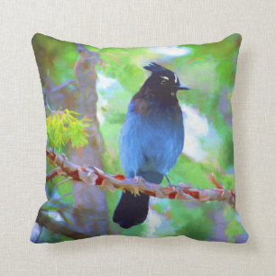 Stellers jay schilderen - Oorspronkelijke vogelkun Kussen