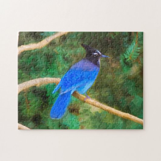 Stellers jay schilderen - Oorspronkelijke vogelkun Legpuzzel (Horizontaal)