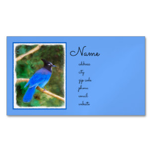 Stellers jay schilderen - Oorspronkelijke vogelkun Magnetisch Visitekaartje