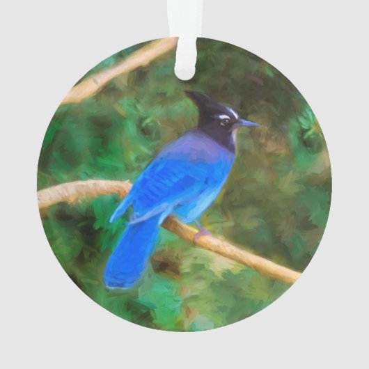 Stellers jay schilderen - Oorspronkelijke vogelkun Ornament (achterkant)
