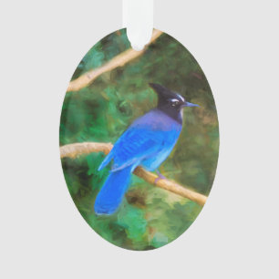 Stellers jay schilderen - Oorspronkelijke vogelkun Ornament