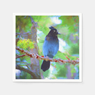 Stellers jay schilderen - Oorspronkelijke vogelkun Servetten