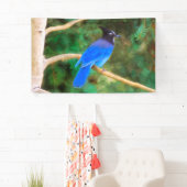 Stellers jay schilderen - Oorspronkelijke vogelkun Spandoek (Insitu)