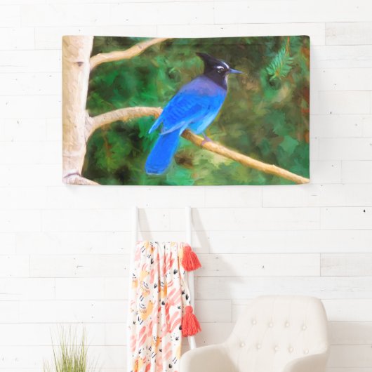 Stellers jay schilderen - Oorspronkelijke vogelkun Spandoek (Insitu)