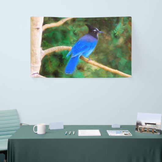 Stellers jay schilderen - Oorspronkelijke vogelkun Spandoek (Beurs)