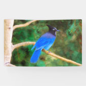 Stellers jay schilderen - Oorspronkelijke vogelkun Spandoek (Horizontaal)